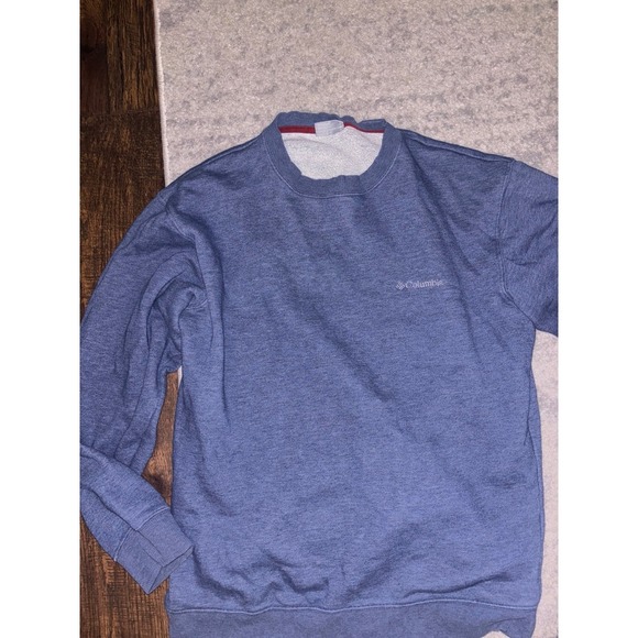 Columbia Mens Crew Neck Pullover Long Sleeve Blue Sweatshirt Casual - Picture 1 of 3